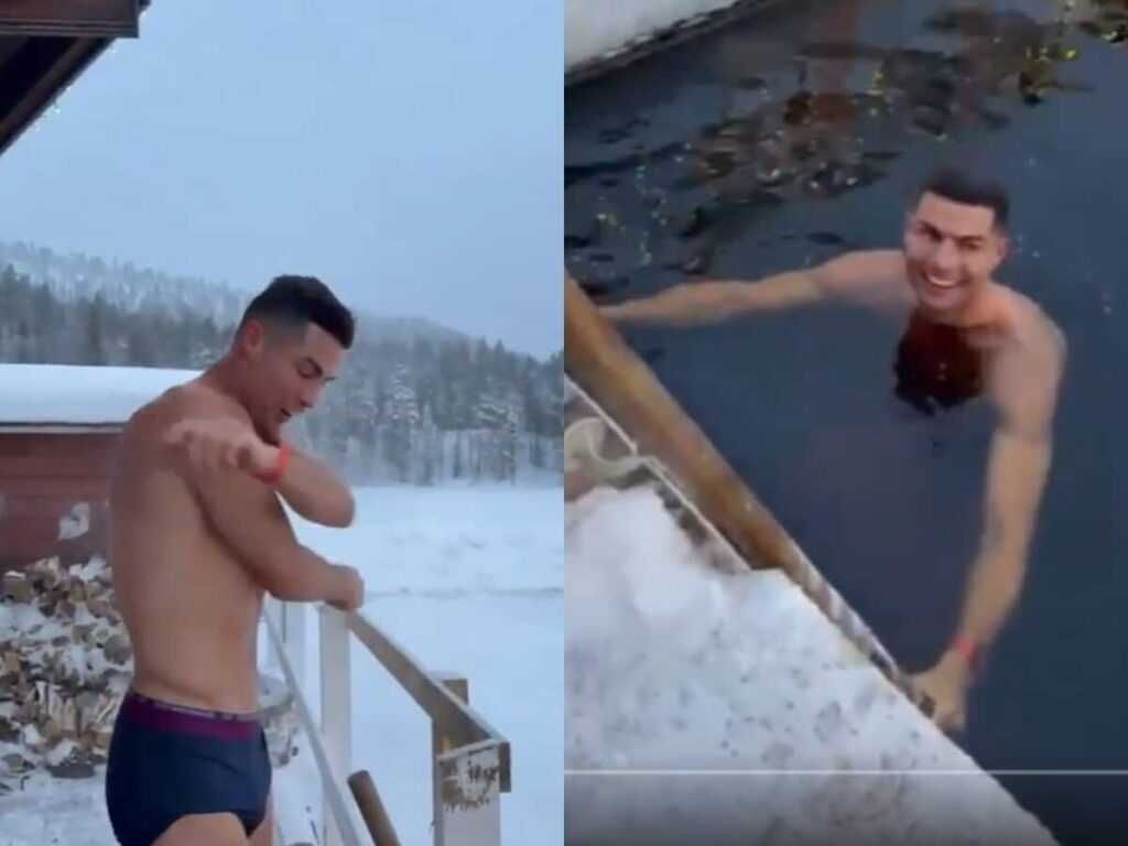 Cristiano Ronaldo Takes Ice Bath in Snow-Covered Pool, Video Goes Viral!