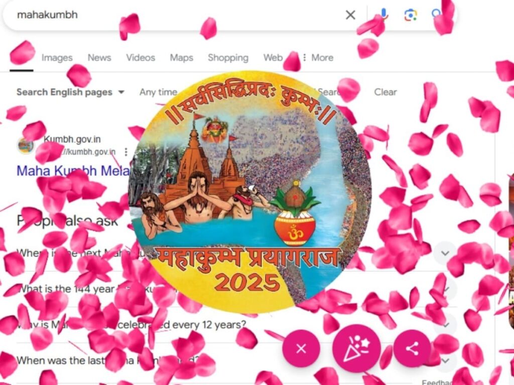 Search for 'Kumbh Mela' on Google and watch flowers rain down; try this fun trick yourself!